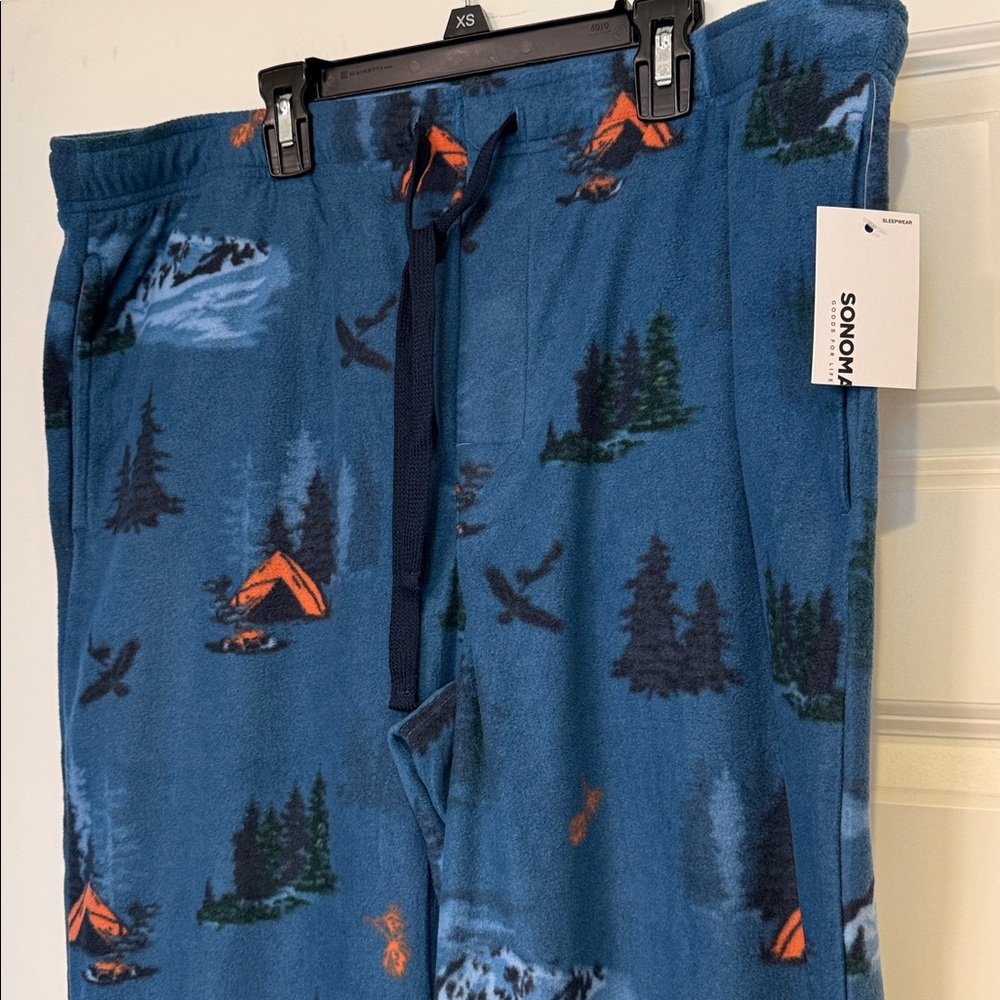 NWT Sonoma Men’s Fleece Camping Print Pajama Pant
